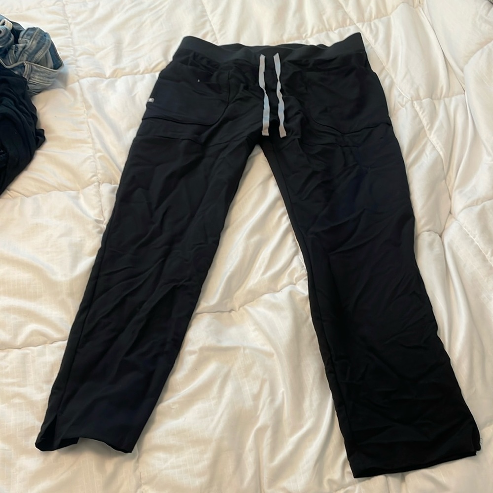 Black Womens Figs External front pockets
